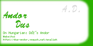 andor dus business card